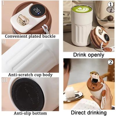 450 ml Smart Temperature Display Reisemug mit Edelstahlmaterial und Schnürstange