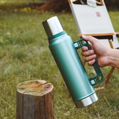 Amerikanischer Stil Großkapazität Edelstahl Vakuum-Wasserflasche Thermos 1 L mit Griff