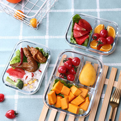 Luftdichtes Glas für Erwachsene Verpackungen zur Zubereitung von Mahlzeiten Mikrowellensicherung Glas Lunchbox mit Deckel