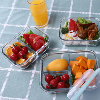 Luftdichtes Glas für Erwachsene Verpackungen zur Zubereitung von Mahlzeiten Mikrowellensicherung Glas Lunchbox mit Deckel