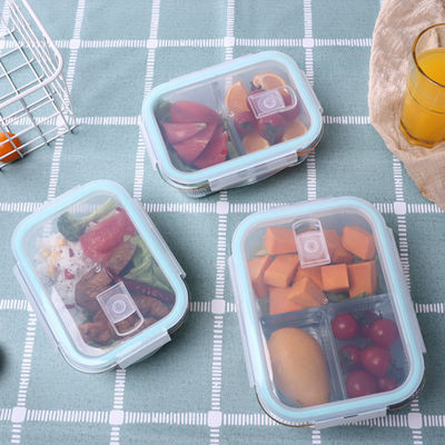 Luftdichtes Glas für Erwachsene Verpackungen zur Zubereitung von Mahlzeiten Mikrowellensicherung Glas Lunchbox mit Deckel
