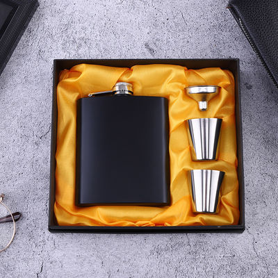 304 Edelstahl Hüftflasche Set für Alkohol Matte Schwarz Kapazität 1oz 2oz 3oz 4oz 5oz