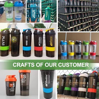 Leakproof 16oz Fitness Fitness Gym Sport Proteinmischungen Shaker Flasche mit zwei zusätzlichen Abteilungen