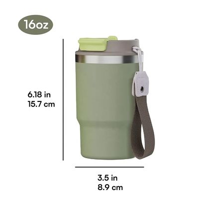 Edelstahl 16oz Tumbler mit Vakuum isoliert Kaffeetasse BPA-freies Deckel angepasst