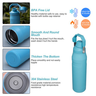 16oz/24oz/36oz Wärmedämmung Edelstahl Wasserflasche für Pulver beschichtet