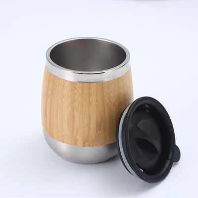 450 ml Bamboo Edelstahl Becher Klassischer Design Stil und HANDGRIP Zubehör für Sie