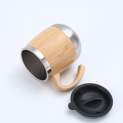 450 ml Bamboo Edelstahl Becher Klassischer Design Stil und HANDGRIP Zubehör für Sie