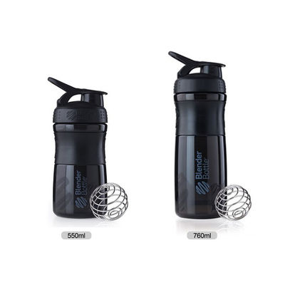 Edelstahlkugel Portable BPA-freies Fitnessstudio Plastik-Protein-Shaker Flasche für Sport