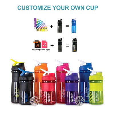 Edelstahlkugel Portable BPA-freies Fitnessstudio Plastik-Protein-Shaker Flasche für Sport