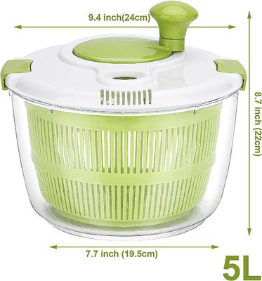 Komfortable Handfläche 5L großer Salat Spinner Trockner mit individuellem Logo akzeptabel