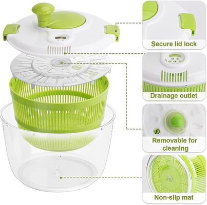 Komfortable Handfläche 5L großer Salat Spinner Trockner mit individuellem Logo akzeptabel
