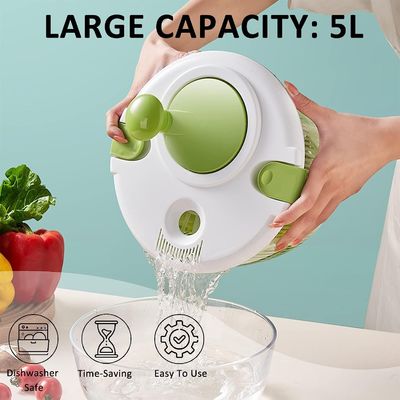 Komfortable Handfläche 5L großer Salat Spinner Trockner mit individuellem Logo akzeptabel