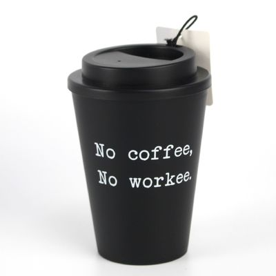 12oz 350ml PP Silicone Cover Bambusfaser Wiederverwendbare Kaffeetasse mit Deckel Ein idealer Geschenkartikel