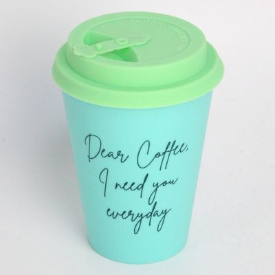 12oz 350ml PP Silicone Cover Bambusfaser Wiederverwendbare Kaffeetasse mit Deckel Ein idealer Geschenkartikel