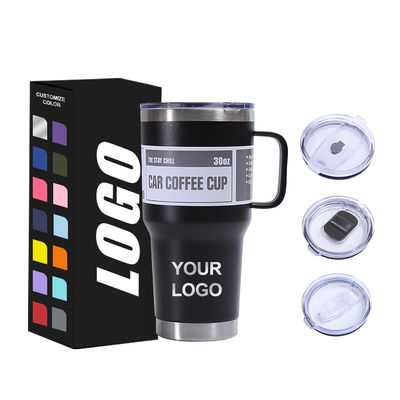 Leckdichte Doppelwand Metall Tasse mit Griff Deckel und Stroh genießen Sie Ihren Kaffee jederzeit