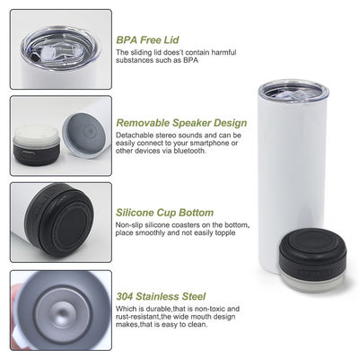 20oz Kapazität Musiklautsprecher Tumbler American Style Design mit abnehmbarem LED-Licht