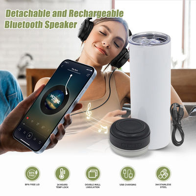 20oz Kapazität Musiklautsprecher Tumbler American Style Design mit abnehmbarem LED-Licht