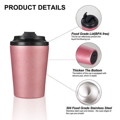 12oz Reise-Wiederverwendbare Kaffeetasse Becher Isolierter Thermischer Edelstahl-Tumbler Höher