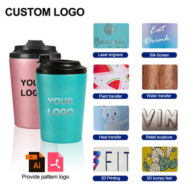 12oz Reise-Wiederverwendbare Kaffeetasse Becher Isolierter Thermischer Edelstahl-Tumbler Höher