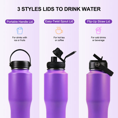 Verbessern Sie Ihre Campingausrüstung mit dieser 32oz Edelstahl-Wasserflasche und dem Auslassdeckel