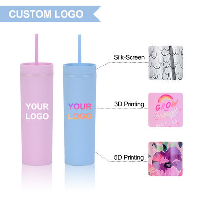 186g maßgeschneiderte Acryl Pastellfarbene Tumbler 16oz wiederverwendbare Plastikbecher mit Stroh
