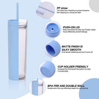 186g maßgeschneiderte Acryl Pastellfarbene Tumbler 16oz wiederverwendbare Plastikbecher mit Stroh