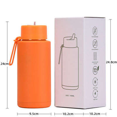 304 Edelstahl Umweltfreundlich 32oz Doppelwand Isolierte Wasserflasche mit Stroh