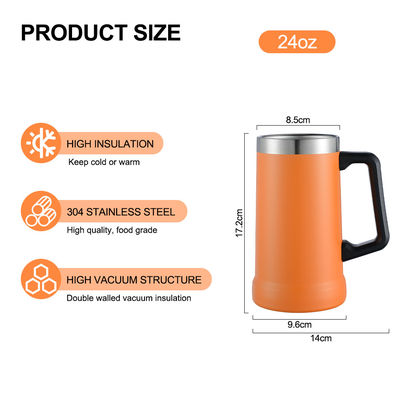 350g Doppelwand Vakuum Isolierung Edelstahl Bier Tasse 16oz 24oz Drinkware Typ MUGS