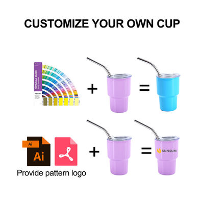 Wiederverwendbares Mini-Tumbler-Schussglas aus 304 Edelstahl mit individuellem Logo