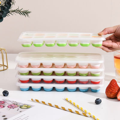 Stackbare Eisbecher mit abnehmbarem, verschüttungsbeständigem Deckel, BPA-frei und aus Silikonmaterial