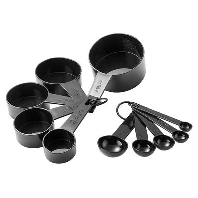 MESSERGERÄTZEN professionelle Kunststoffmessbecher mit Kaffeelöffel Set von 5 100 g