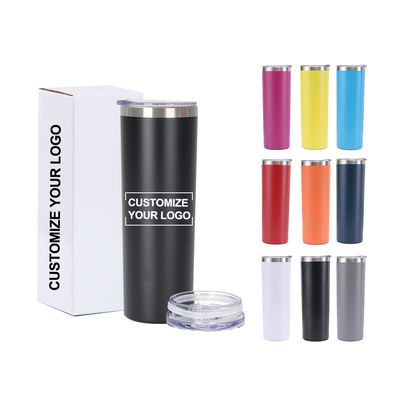 20OZ Kapazität Edelstahl-Skinny-Tumbler mit Gleitdeckel und Stroh Top-Wahl
