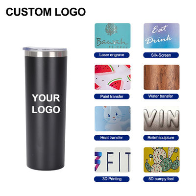 20OZ Kapazität Edelstahl-Skinny-Tumbler mit Gleitdeckel und Stroh Top-Wahl