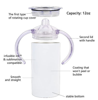 Sublimation Edelstahl Tumbler 12oz BPA-freie Wasserflasche für Kleinkinder Trinken