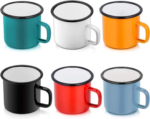 Custom Logo Emaille Camping Kaffeetasse Europa Design Stil mit HANDGRIP Zubehör