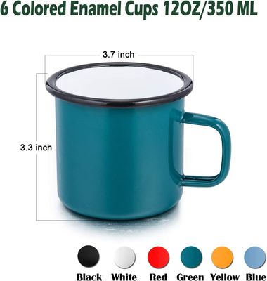 Custom Logo Emaille Camping Kaffeetasse Europa Design Stil mit HANDGRIP Zubehör