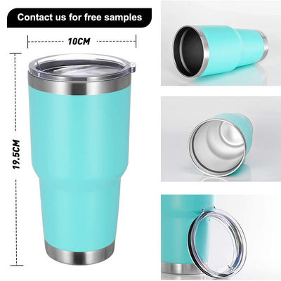 10*19.5CM Custom Logo Edelstahl Doppelwand Kaffee-Reisemug mit Stroh und Deckel