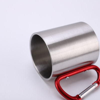 200 ml / 300 ml Camping- und Reisebecher aus Edelstahl Doppelwand-Karabiner-Tasse mit Griff