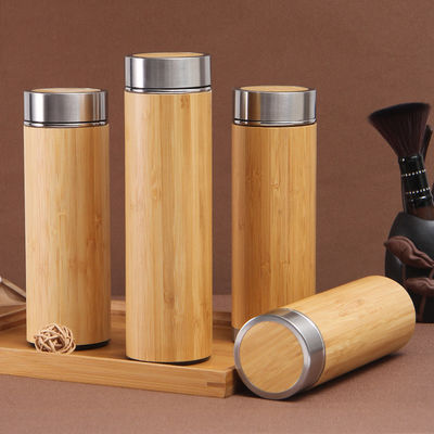 Erwachsene Umweltschutzfreundliche Bambus-Doppelwand-Edelstahl-Tumbler für Tee und Kaffee