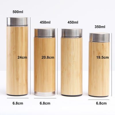 Erwachsene Umweltschutzfreundliche Bambus-Doppelwand-Edelstahl-Tumbler für Tee und Kaffee