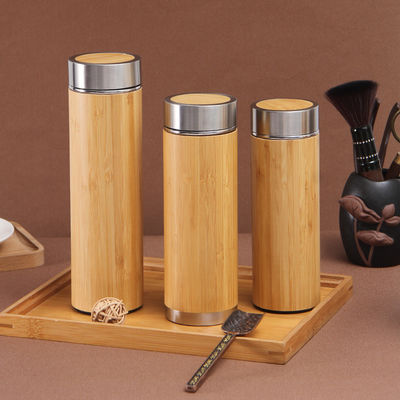 Erwachsene Umweltschutzfreundliche Bambus-Doppelwand-Edelstahl-Tumbler für Tee und Kaffee