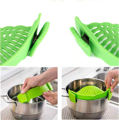 Clip On Sieb für Töpfe Pan passt alle Töpfe und Schüsseln Silicone Küchensieber