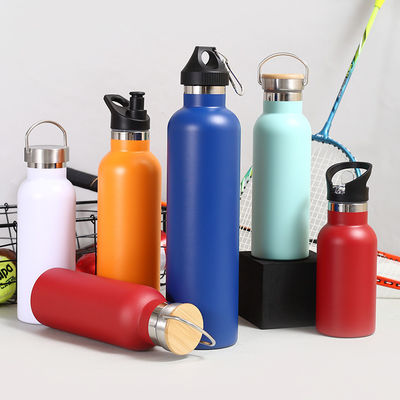 Wärmedämmung aus Edelstahl Vakuum-Sport-Wasserflasche mit Handgriff und mit Deckel