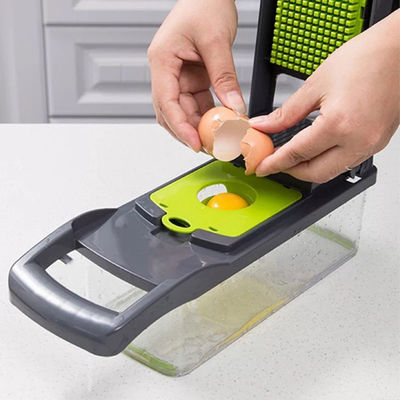 Metall Gemüseschneider Zwiebelschneider Multifunktionsschneider Grater mit Kolanderkorb