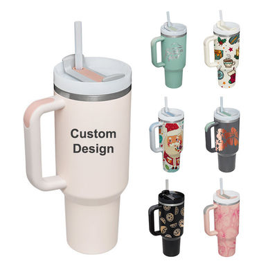 American Style Custom Pattern 40oz Tumbler mit Deckelgriff und Stroh aus Edelstahl Vakuum Isolierte Tasse