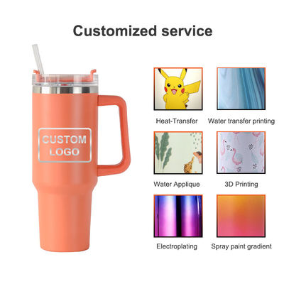 American Style Custom Pattern 40oz Tumbler mit Deckelgriff und Stroh aus Edelstahl Vakuum Isolierte Tasse