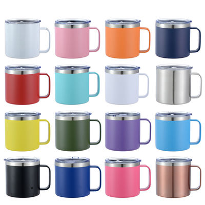Kaffeemügel aus Edelstahl, Doppelwand Isolierung Vakuum Reise Kaffeemügel mit Griff für Camping