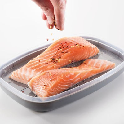 Vorräte von BPA-freien Mikrowellen-Dampfer-Kochgeschirr für Fischplastik