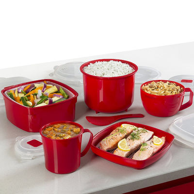 2023 Produkte 5 Stück Mikrowellen-Dampfer-Sets in PP-Material mit kundenspezifischer Farbe