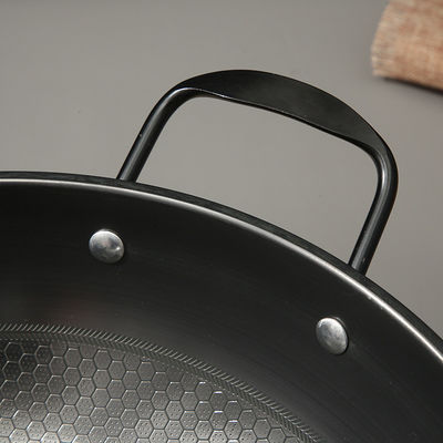 Minimalistischer Stil Nichtklebende Honigsehe 34cm Reines Eisen Braten Wok Nachhaltig und langlebig